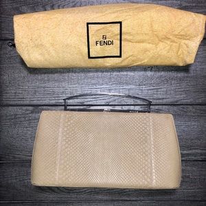 Fendi Python Large Clutch